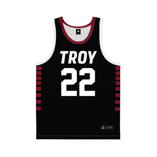 Troy - NCAA Women's Basketball : Rachel Leggett - Black Basketball Jersey-0