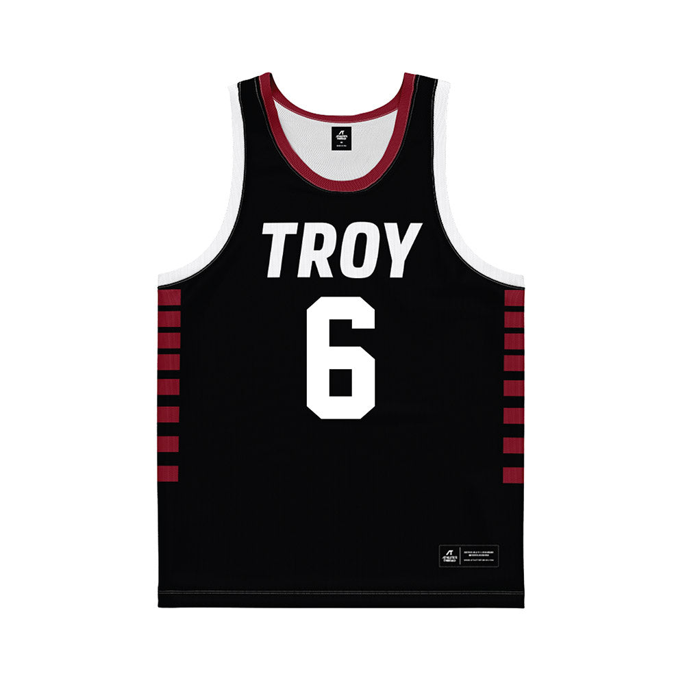 Troy - NCAA Women's Basketball : Shakirah Edwards - Black Basketball Jersey-0