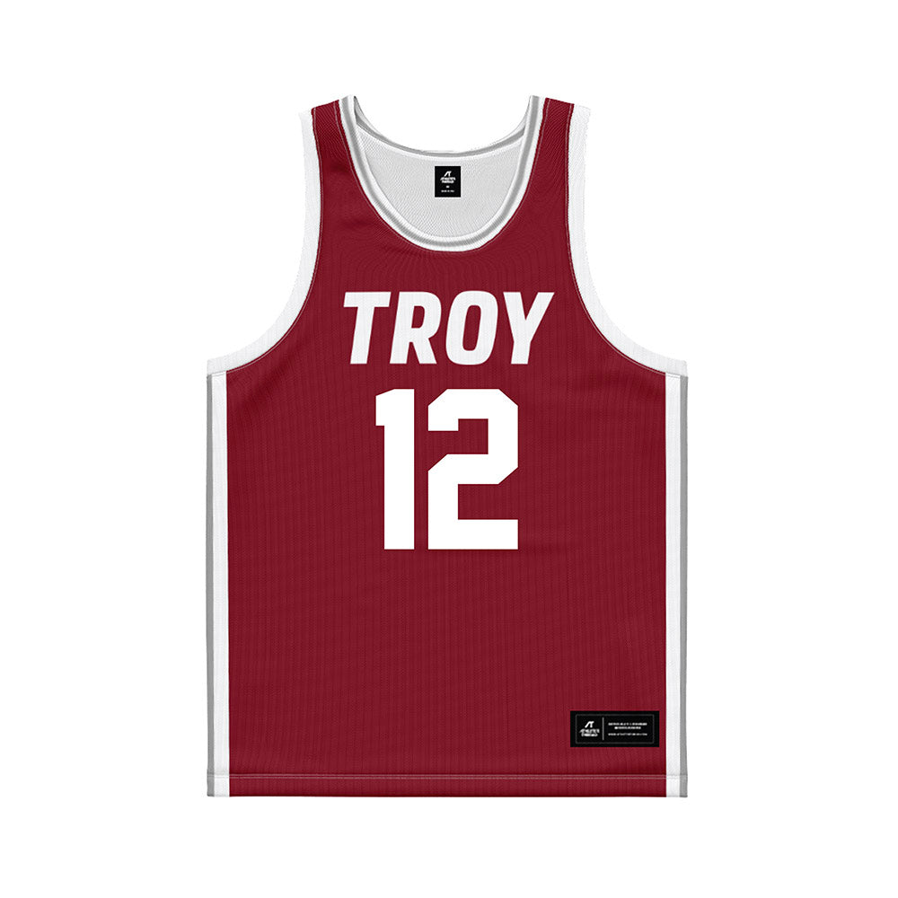 Troy - NCAA Women's Basketball : Fortuna Ngnawo - Cardinal Red Basketball Jersey-0