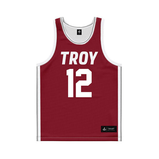 Troy - NCAA Women's Basketball : Fortuna Ngnawo - Cardinal Red Basketball Jersey-0