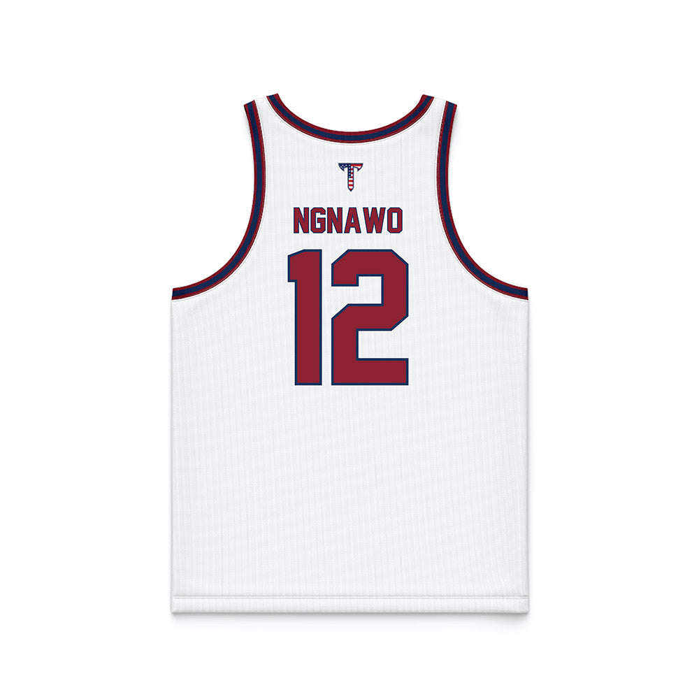 Troy - NCAA Women's Basketball : Fortuna Ngnawo - White Patriotic Basketball Jersey-1