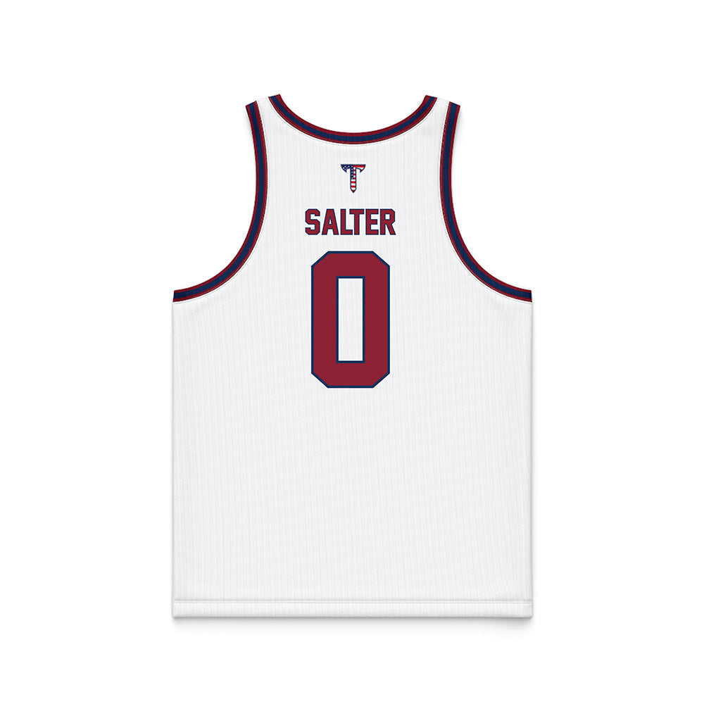 Troy - NCAA Women's Basketball : Detavia Salter - White Patriotic Basketball Jersey-1