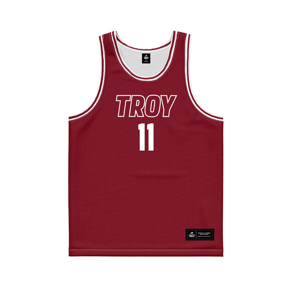 Troy - NCAA Men's Basketball : Victor Valdes - Cardinal Red Basketball Jersey-0