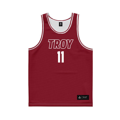 Troy - NCAA Men's Basketball : Victor Valdes - Cardinal Red Basketball Jersey-0