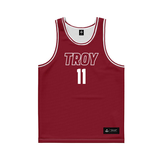 Troy - NCAA Men's Basketball : Victor Valdes - Cardinal Red Basketball Jersey-0