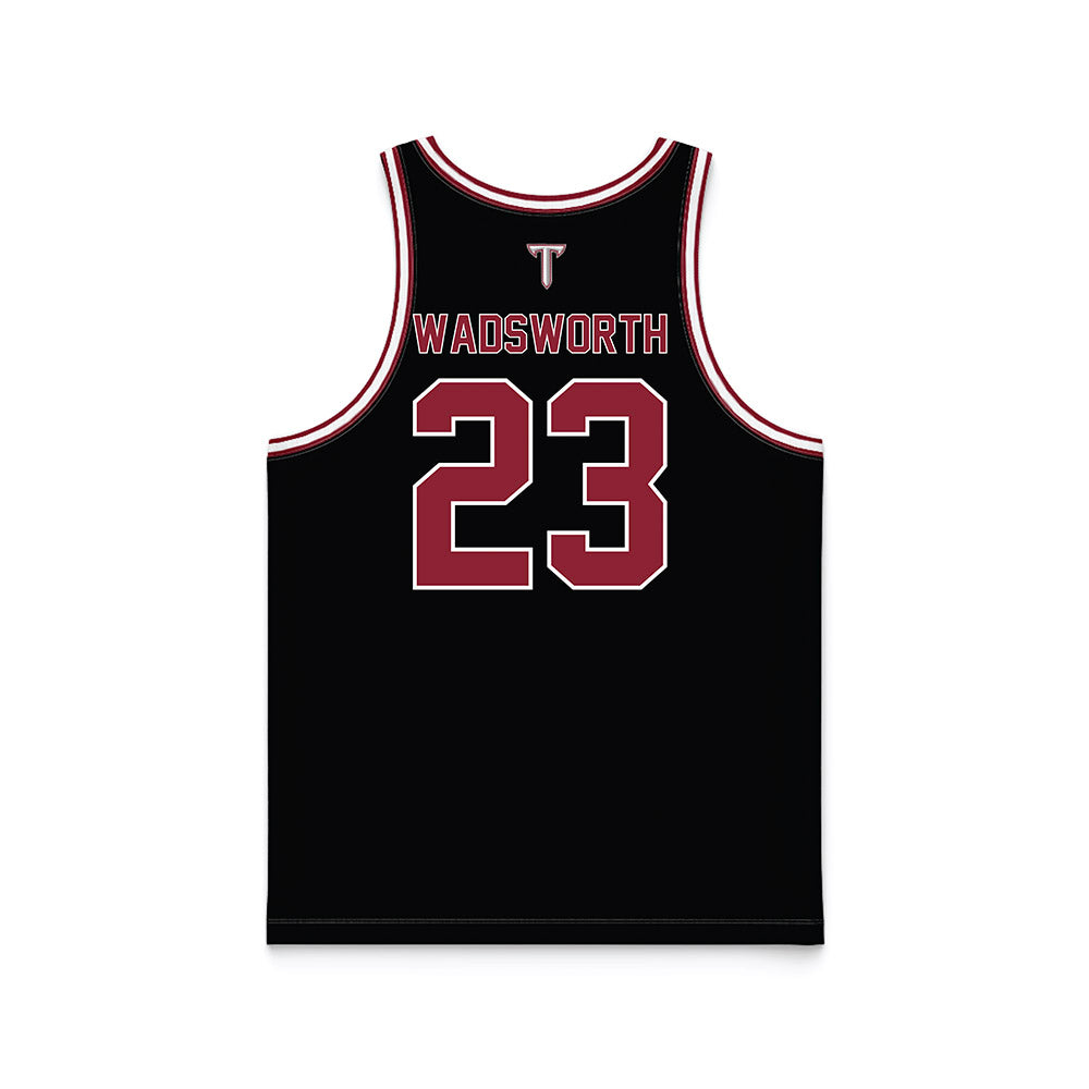 Troy - NCAA Men's Basketball : Tucker Wadsworth - Black Basketball Jersey-1