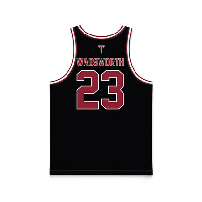 Troy - NCAA Men's Basketball : Tucker Wadsworth - Black Basketball Jersey-1