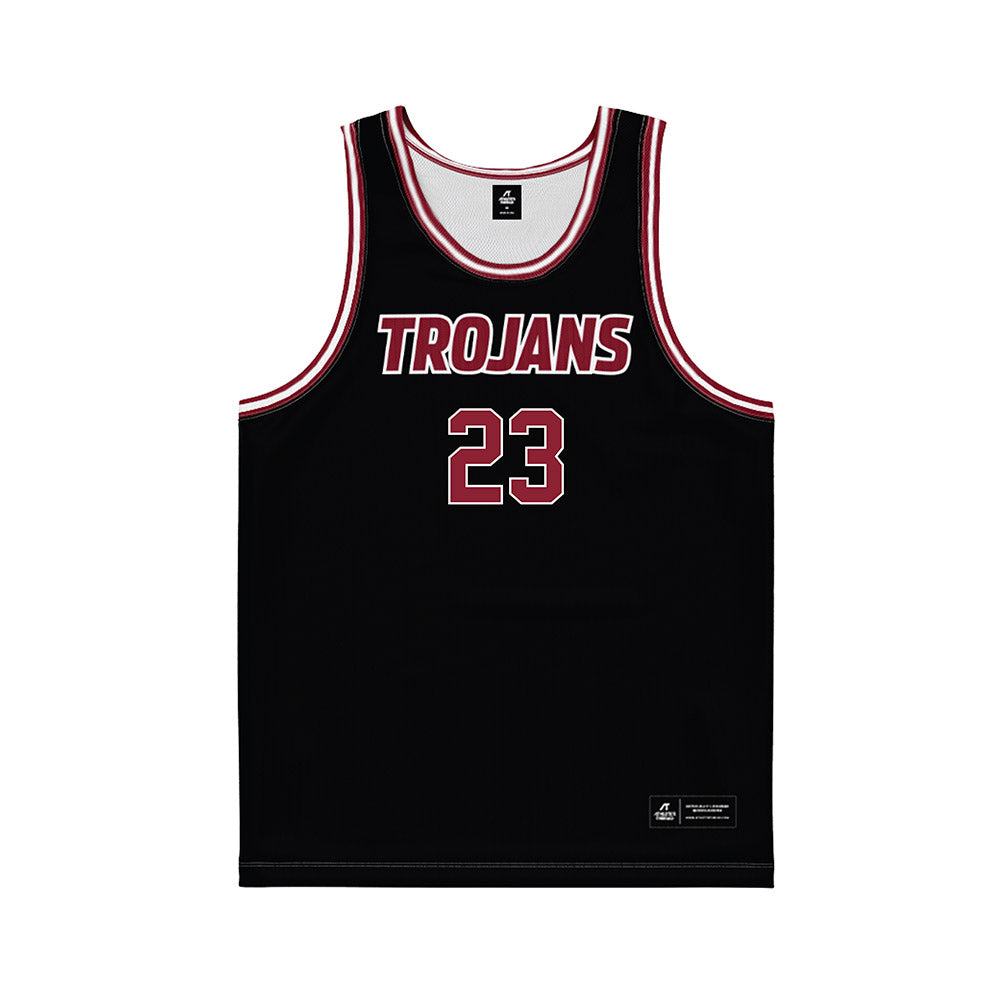 Troy - NCAA Men's Basketball : Tucker Wadsworth - Black Basketball Jersey-0