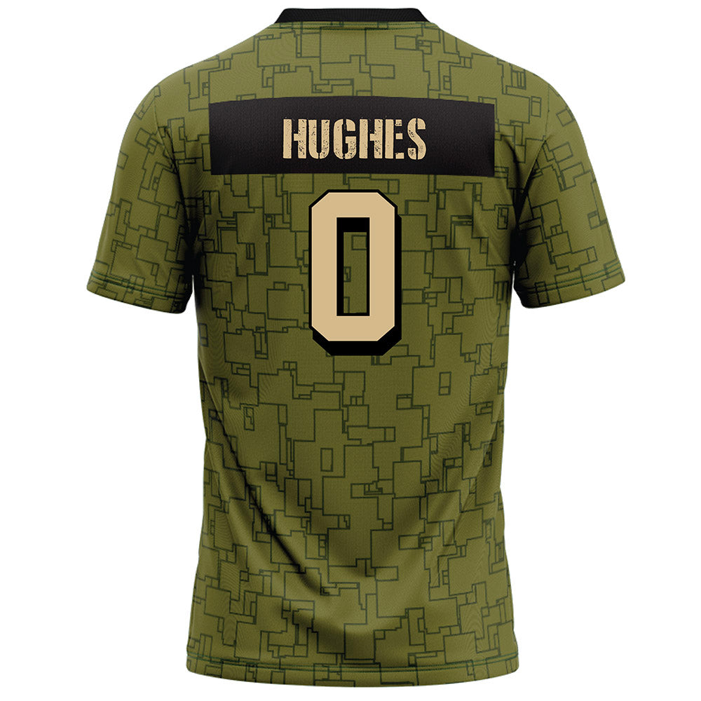 Hawaii - NCAA Football : Jeremiah Hughes - Green Camo Football Jersey-1