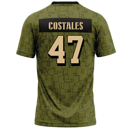 Hawaii - NCAA Football : Kingston Costales - Green Camo Football Jersey-1