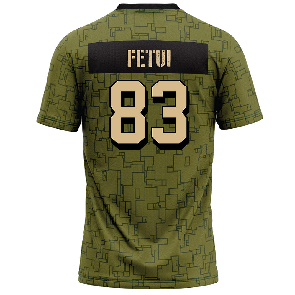 Hawaii - NCAA Football : Josiah Fetui - Green Camo Football Jersey-1