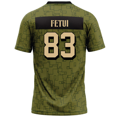 Hawaii - NCAA Football : Josiah Fetui - Green Camo Football Jersey-1