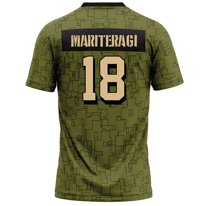 Hawaii - NCAA Football : Zaden Mariteragi - Green Camo Football Jersey-1