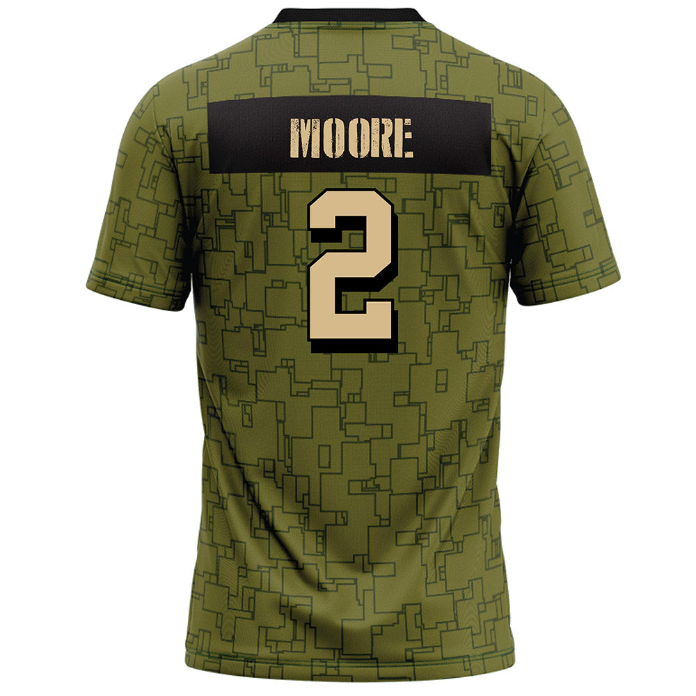 Hawaii - NCAA Football : Kona Moore - Green Camo Football Jersey-1