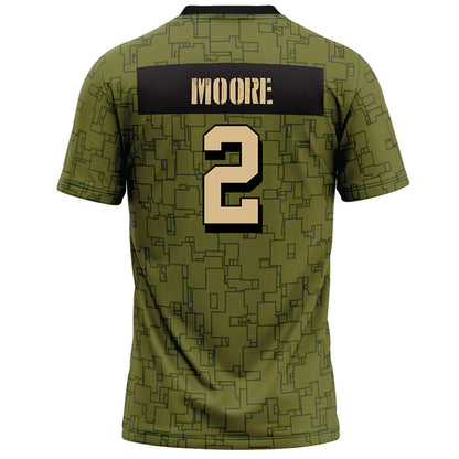 Hawaii - NCAA Football : Kona Moore - Green Camo Football Jersey-1