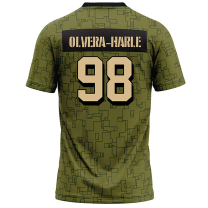 Hawaii - NCAA Football : Sean Olvera-Harle - Green Camo Football Jersey-1