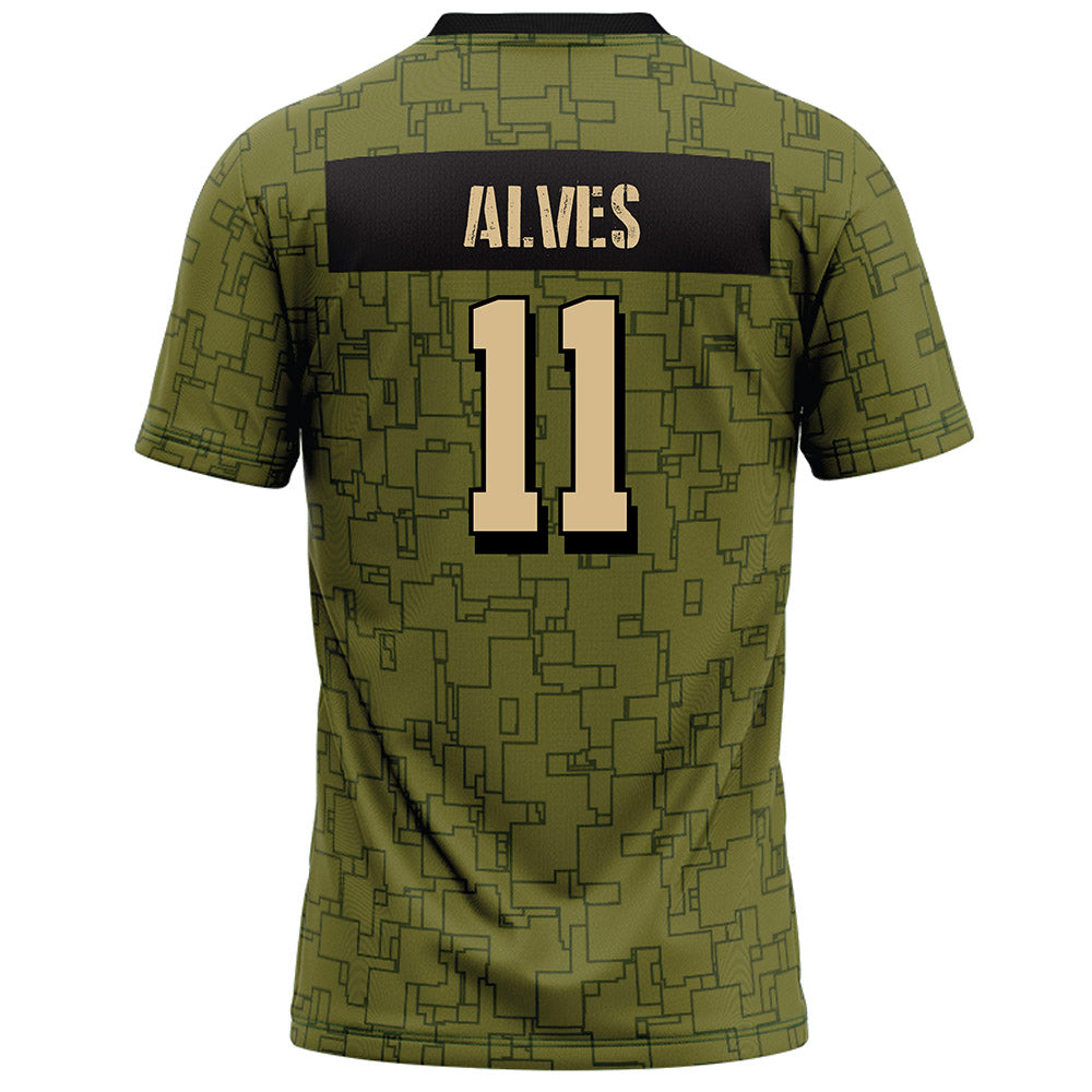 Hawaii - NCAA Football : Devin Alves - Green Camo Football Jersey-1