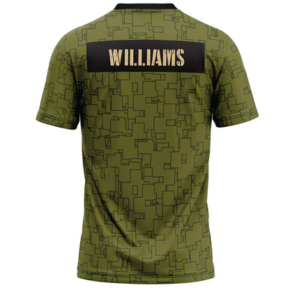 Hawaii - NCAA Football : Elijah Williams - Green Camo Football Jersey-1
