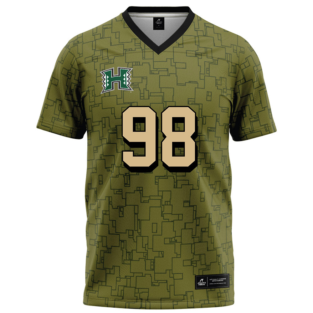 Hawaii - NCAA Football : Sean Olvera-Harle - Green Camo Football Jersey-0