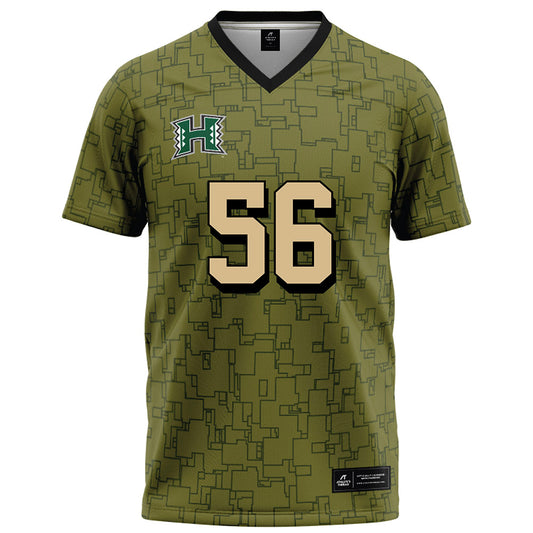 Hawaii - NCAA Football : Spencer Elliott - Green Camo Football Jersey-0