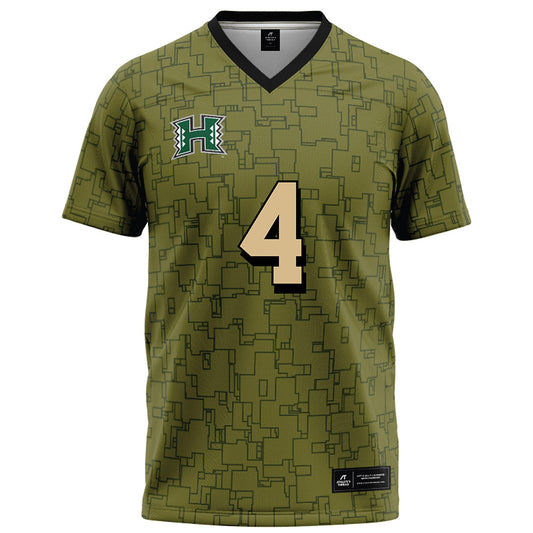 Hawaii - NCAA Football : Elijah Palmer - Green Camo Football Jersey-0
