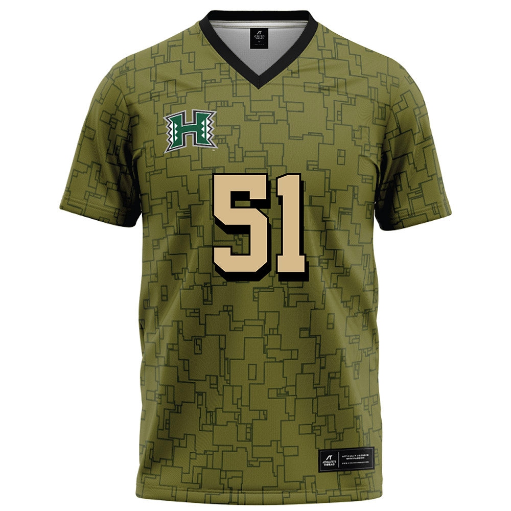 Hawaii - NCAA Football : Eric Mcfall - Green Camo Football Jersey-0