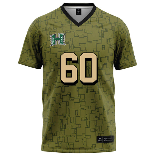 Hawaii - NCAA Football : Ezekiel Salanoa - Green Camo Football Jersey-0