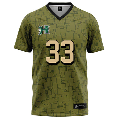Hawaii - NCAA Football : Jack Mowrey - Green Camo Football Jersey-0