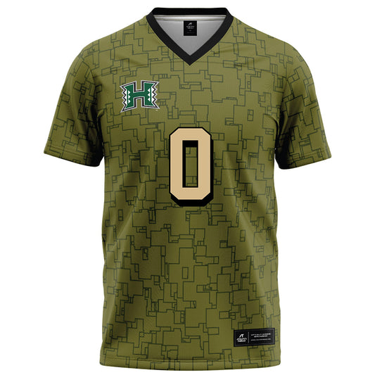 Hawaii - NCAA Football : Jeremiah Hughes - Green Camo Football Jersey-0