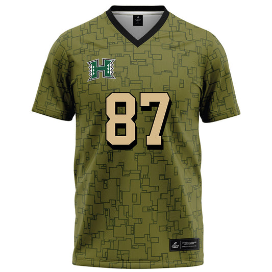 Hawaii - NCAA Football : Andrew Price - Green Camo Football Jersey-0