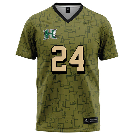 Hawaii - NCAA Football : Kodi DeCambra - Green Camo Football Jersey-0