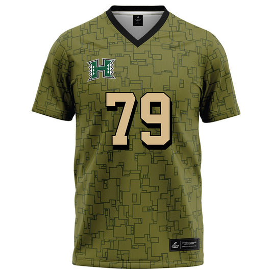 Hawaii - NCAA Football : Judah Kaio - Green Camo Football Jersey-0