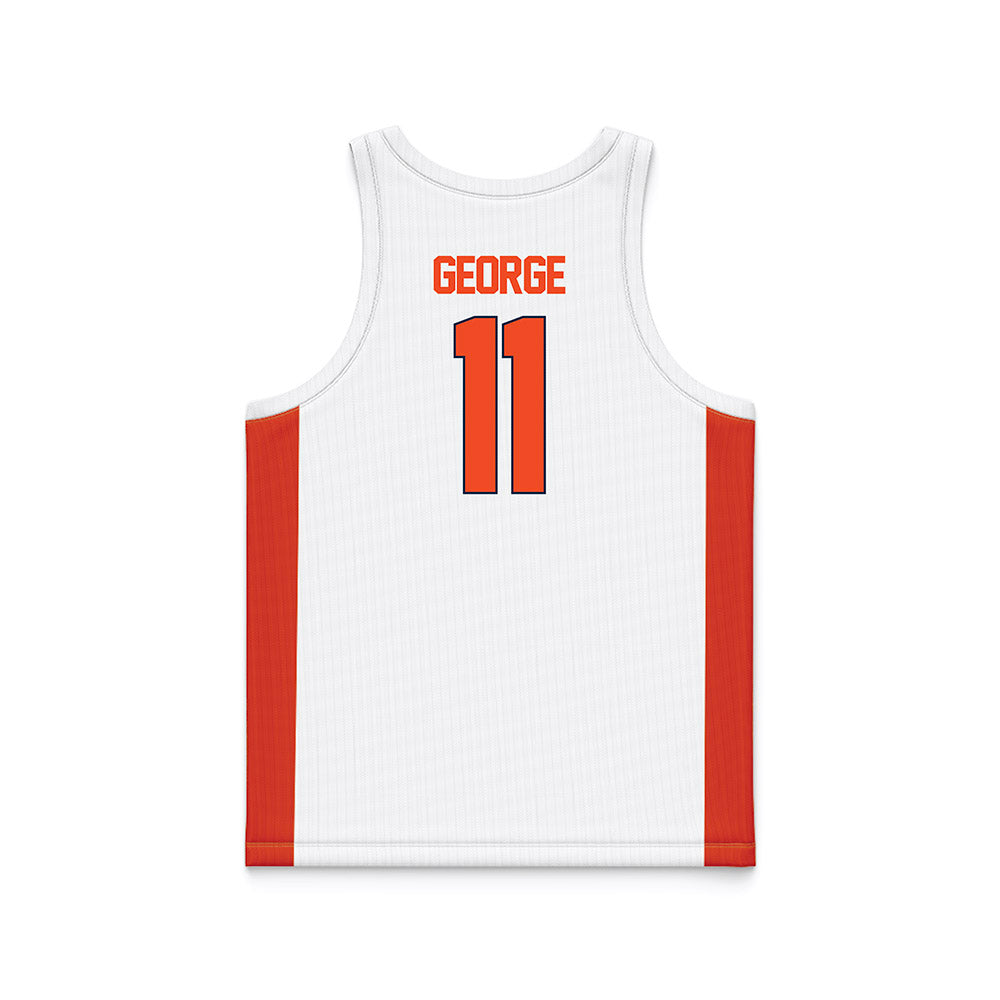 Syracuse - NCAA Men's Basketball : Naithan George - White Basketball Jersey-1