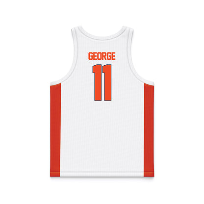 Syracuse - NCAA Men's Basketball : Naithan George - White Basketball Jersey-1