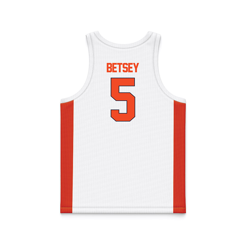 Syracuse - NCAA Men's Basketball : Tyler Betsey - White Basketball Jersey-1
