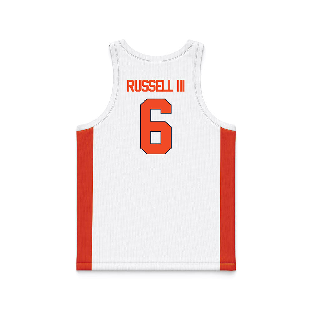 Syracuse - NCAA Men's Basketball : Calvin Russell III - White Basketball Jersey-1