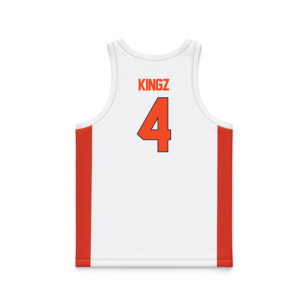 Syracuse - NCAA Men's Basketball : Nate Kingz - White Basketball Jersey-1