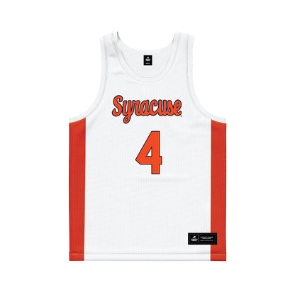 Syracuse - NCAA Men's Basketball : Nate Kingz - White Basketball Jersey-0