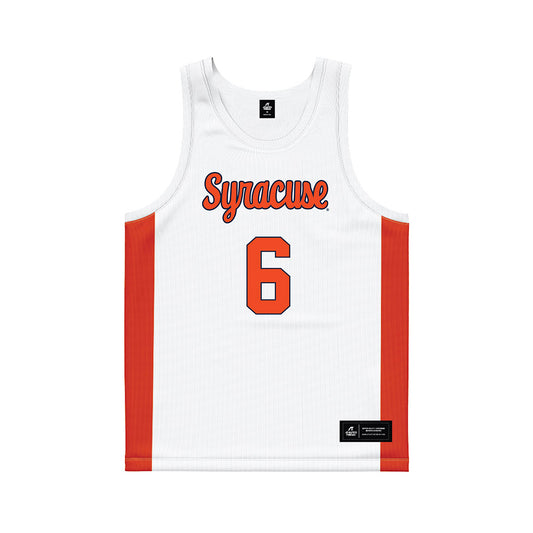 Syracuse - NCAA Men's Basketball : Calvin Russell III - White Basketball Jersey-0