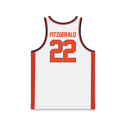 Syracuse - NCAA Women's Basketball : Justus Fitzgerald - White Basketball Jersey-1