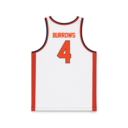 Syracuse - NCAA Women's Basketball : Sophie Burrows - White Basketball Jersey-1