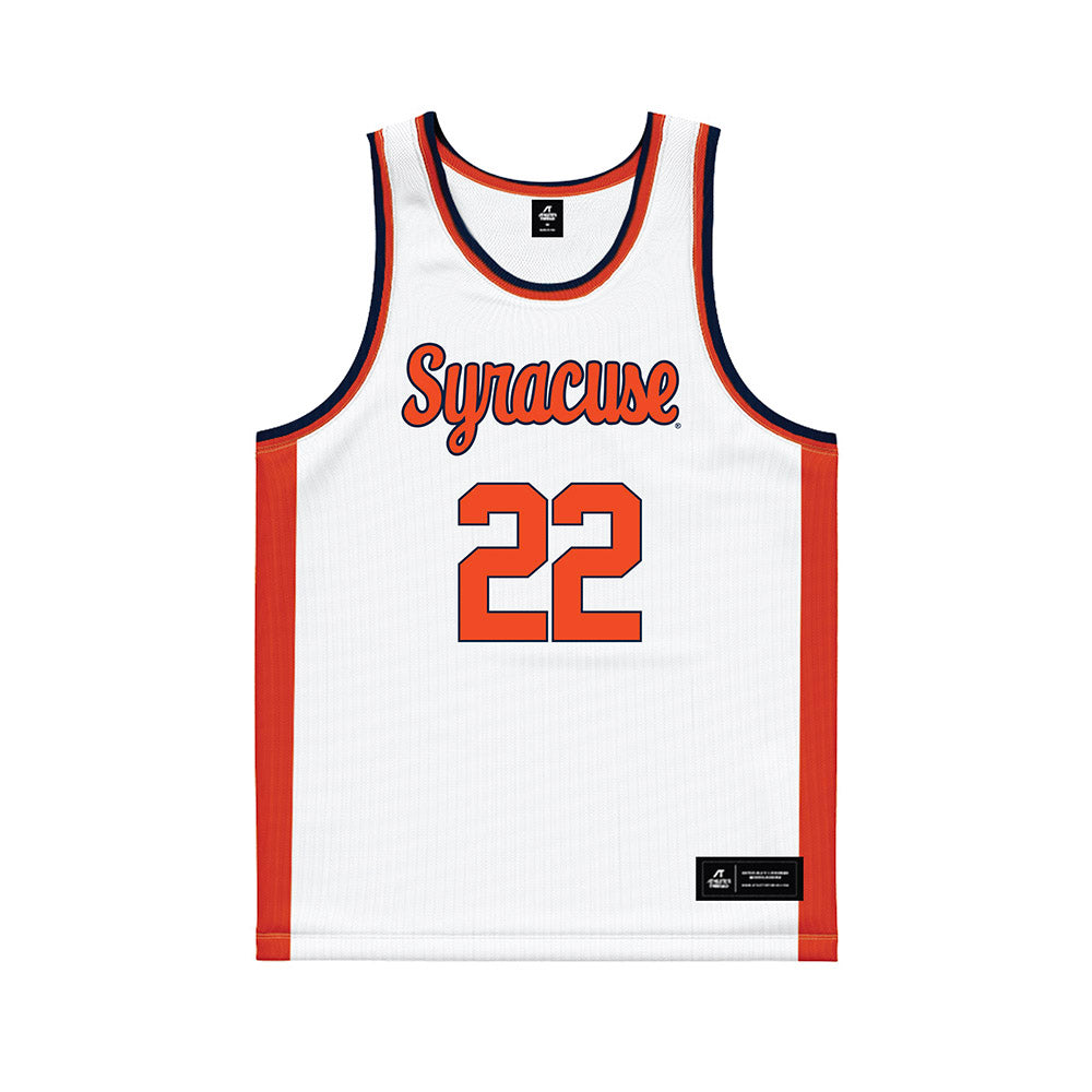 Syracuse - NCAA Women's Basketball : Justus Fitzgerald - White Basketball Jersey-0
