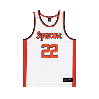 Syracuse - NCAA Women's Basketball : Justus Fitzgerald - White Basketball Jersey-0