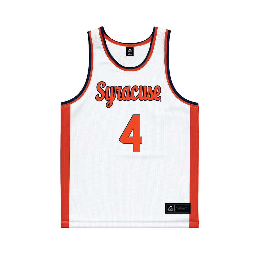 Syracuse - NCAA Women's Basketball : Sophie Burrows - White Basketball Jersey-0