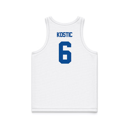 BYU - NCAA Men's Basketball : Aleksej Kostic - White Basketball Jersey-1