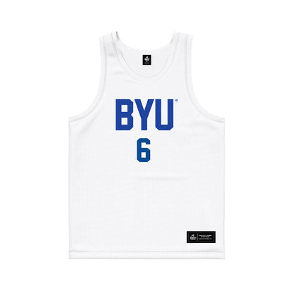 BYU - NCAA Men's Basketball : Aleksej Kostic - White Basketball Jersey-0