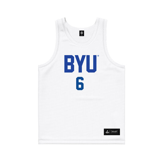 BYU - NCAA Men's Basketball : Aleksej Kostic - White Basketball Jersey-0