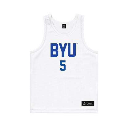 BYU - NCAA Men's Basketball : Mihailo Boskovic - White Basketball Jersey-0