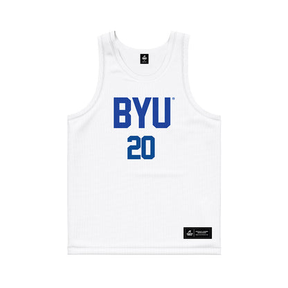 BYU - NCAA Women's Basketball : Braeden Gunlock - White Basketball Jersey-0
