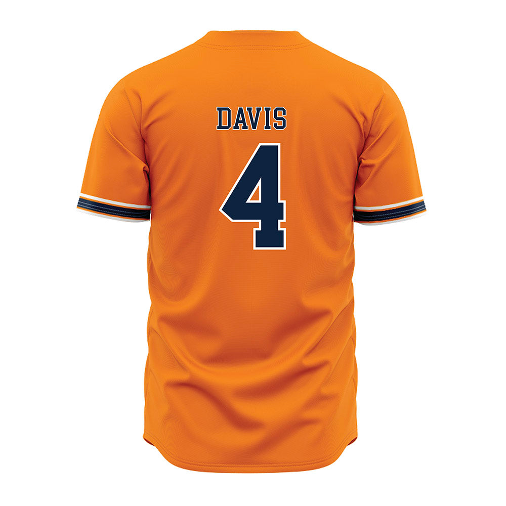 UT Martin - NCAA Baseball : Andrew Davis - Orange Jersey-1